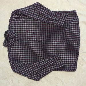 Knights sportswear men's Red Black And White Plaid Dress Shirt Size Medium